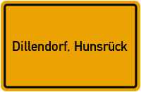 Ortsschild von Gemeinde Dillendorf, Hunsrück in Rheinland-Pfalz