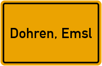 Ortsschild von Gemeinde Dohren, Emsl in Niedersachsen