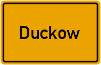 Ortsschild von Duckow in Mecklenburg-Vorpommern