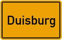 Ortsschild von Stadt Duisburg in Nordrhein-Westfalen