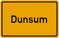 Ortsschild von Gemeinde Dunsum in Schleswig-Holstein