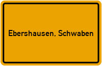 City Sign Ebershausen, Schwaben