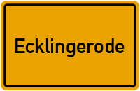 Ortsschild von Gemeinde Ecklingerode in Thüringen