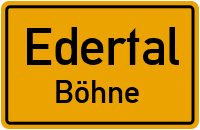 Straßenverzeichnis Edertal Böhne