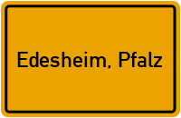 Ortsschild von Gemeinde Edesheim, Pfalz in Rheinland-Pfalz
