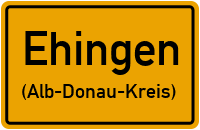 Ortsschild Ehingen.(Alb-Donau-Kreis)