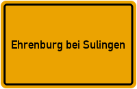City Sign Ehrenburg bei Sulingen