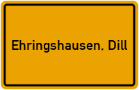 Ortsschild von Gemeinde Ehringshausen, Dill in Hessen