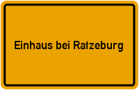 Ortsschild Einhaus bei Ratzeburg