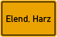 City Sign Elend, Harz