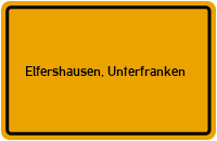 City Sign Elfershausen, Unterfranken