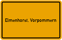 City Sign Elmenhorst, Vorpommern