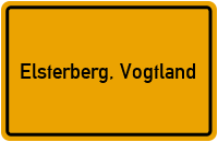 Ortsschild von Stadt Elsterberg, Vogtland in Sachsen