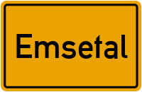 Ortsschild von Gemeinde Emsetal in Thüringen