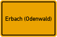 Ortsschild von Kreisstadt Erbach (Odenwald) in Hessen