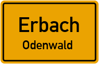 Ortsschild Erbach.Odenwald