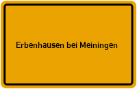 City Sign Erbenhausen bei Meiningen