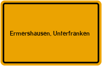 City Sign Ermershausen, Unterfranken