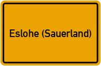 City Sign Eslohe (Sauerland)