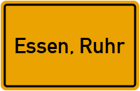 Ortsschild von Stadt Essen, Ruhr in Nordrhein-Westfalen