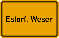 Ortsschild von Gemeinde Estorf, Weser in Niedersachsen