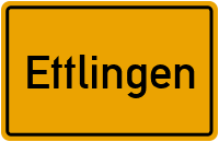 Ortsschild von Stadt Ettlingen in Baden-Württemberg