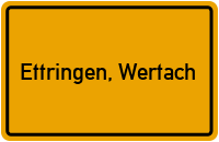 Ortsschild von Gemeinde Ettringen, Wertach in Bayern