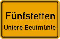 Straßenverzeichnis Fünfstetten Untere Beutmühle