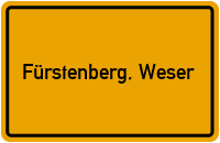 Ortsschild von Gemeinde Fürstenberg, Weser in Niedersachsen
