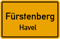 Ortsschild Fürstenberg / Havel