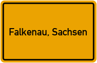 Ortsschild von Gemeinde Falkenau, Sachsen in Sachsen