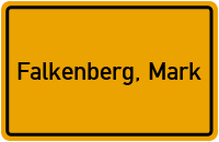 Ortsschild von Gemeinde Falkenberg, Mark in Brandenburg