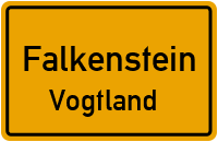 Ortsschild Falkenstein / Vogtland