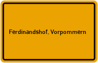 City Sign Ferdinandshof, Vorpommern