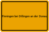 City Sign Finningen bei Dillingen an der Donau