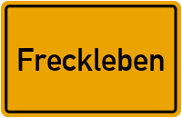 Ortsschild von Ortsteil Freckleben in Sachsen-Anhalt