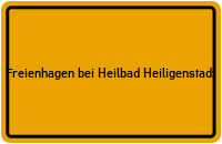 City Sign Freienhagen bei Heilbad Heiligenstadt
