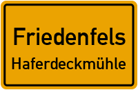 Straßenverzeichnis Friedenfels Haferdeckmühle