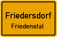 Straßen in Friedersdorf Friedenstal