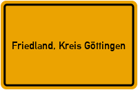City Sign Friedland, Kreis Göttingen