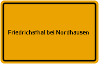 City Sign Friedrichsthal bei Nordhausen
