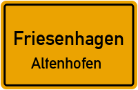 Straßenverzeichnis Friesenhagen Altenhofen