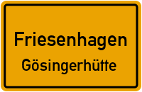 Straßenverzeichnis Friesenhagen Gösingerhütte