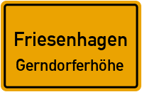 Straßenverzeichnis Friesenhagen Gerndorferhöhe