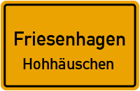 Straßenverzeichnis Friesenhagen Hohhäuschen
