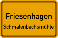 Straßenverzeichnis Friesenhagen Schmalenbachsmühle