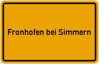 City Sign Fronhofen bei Simmern