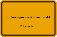 Straßenverzeichnis Furtwangen im Schwarzwald Rohrbach