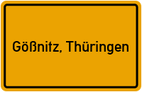 City Sign Gößnitz, Thüringen