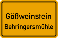 Straßenverzeichnis Gößweinstein Behringersmühle